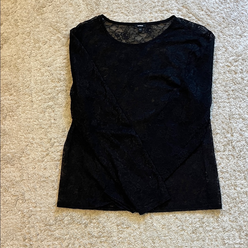 Express Black Lace Blouse